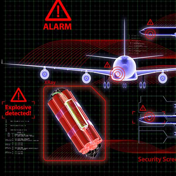 air plane and explosives abstract