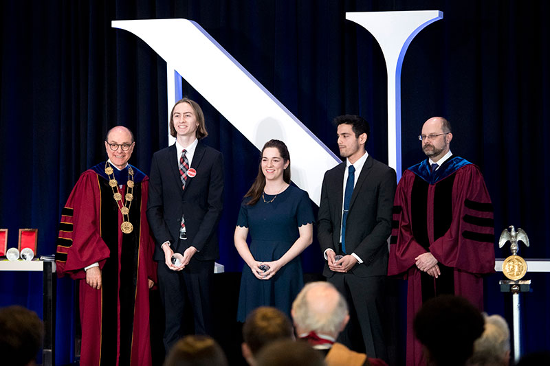 Students are recognized at the annual university-wide honors convocation ceremony.