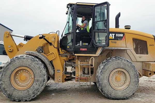 Shruti Kotian in a piece of Caterpillar Wheel Loader.