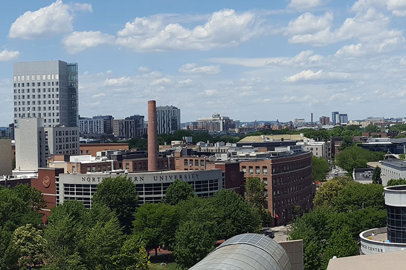 Aerial view of Northeastern