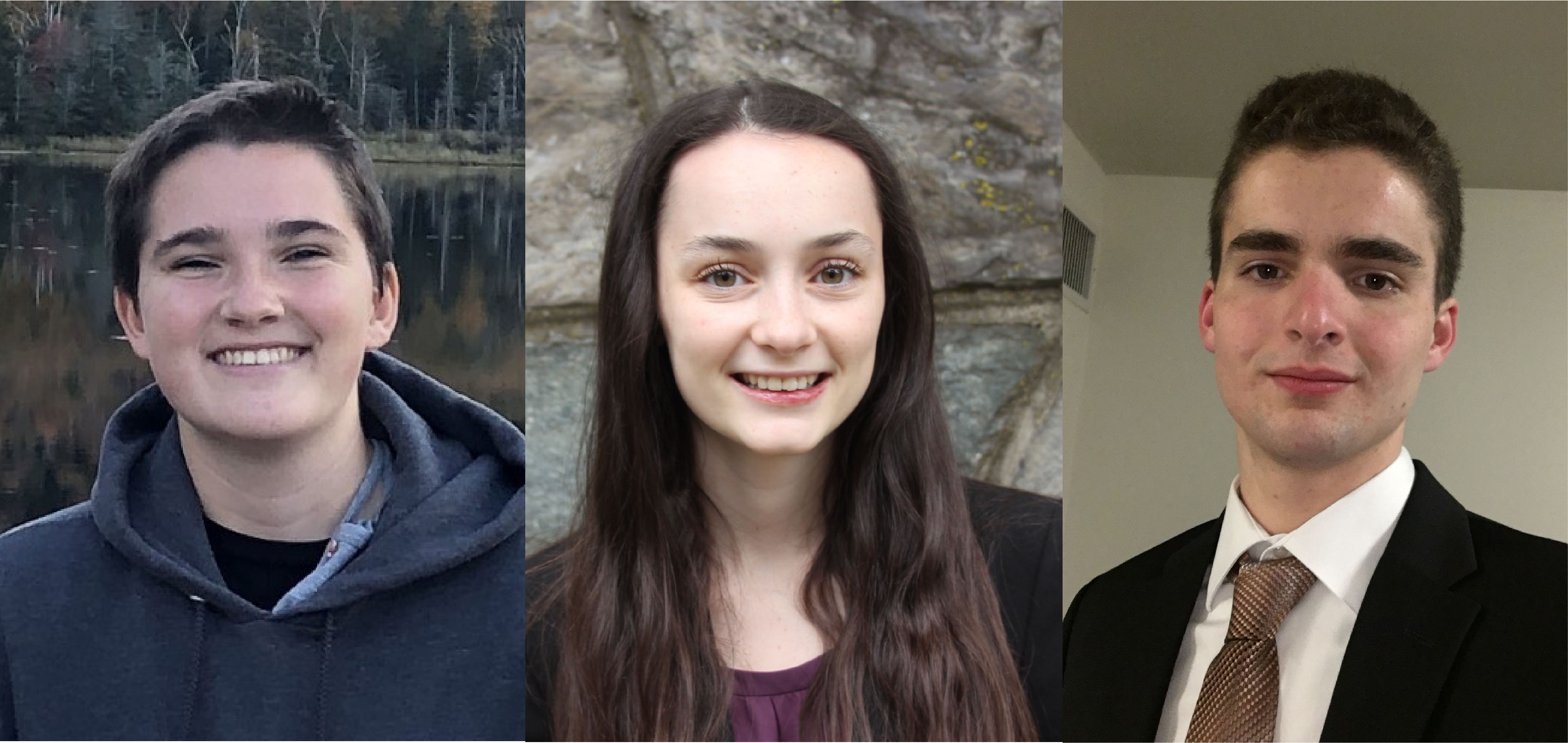 portraits of Missy Muilenburg, BS Environmental Engineering ‘21, Natasha Leipziger Mundis, BS/MS Civil Engineering ’21, and Ryan Kloiber, BS Civil Engineering ’21